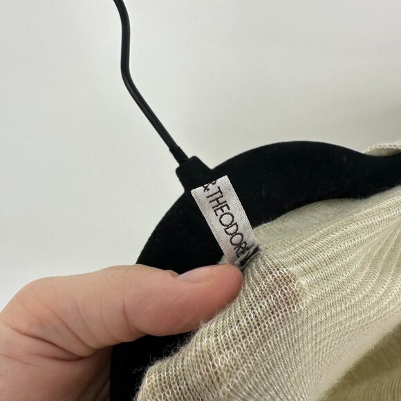 Scanlan Theodore Wool Blend Lightweight Semi Sheer Knit Long Sleeve Top Tan OS - Picture 7 of 10